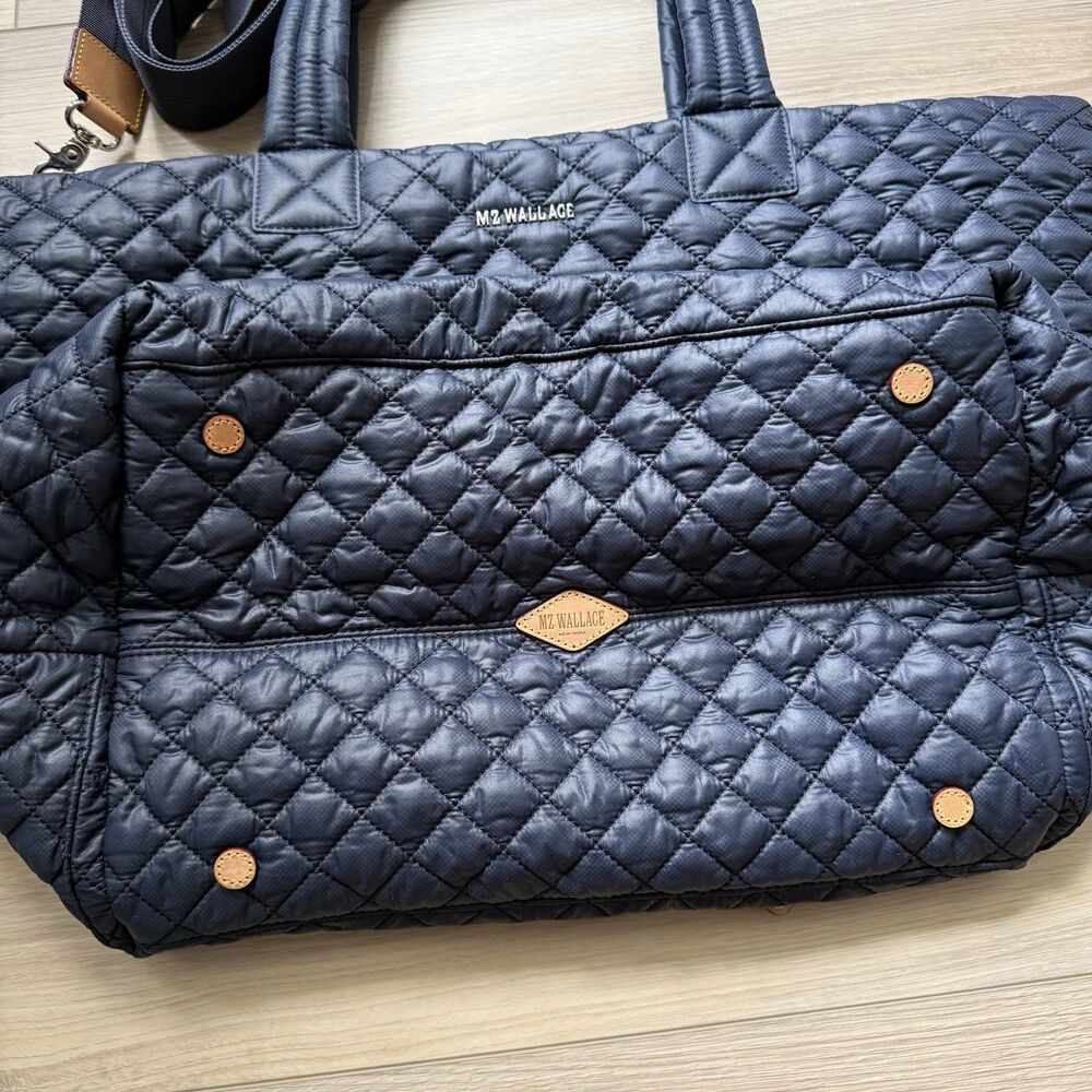 MZ Wallace Navy Metro Tote Deluxe with Strap - Large, Travel Tote - NWOT - Picture 4 of 12